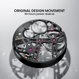 AGELOCER Original Luxury Hollow Free-sprung Balance Flying Tourbillon Watch Mechanical Watch Manual Winding-Zircon Version
