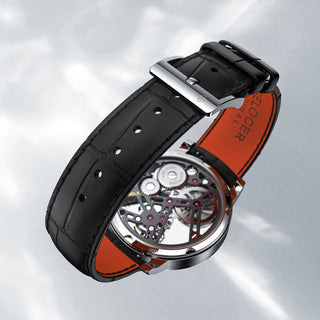 AGELOCER Original Luxury Hollow Free-sprung Balance Flying Tourbillon Watch Mechanical Watch Manual Winding-Zircon Version