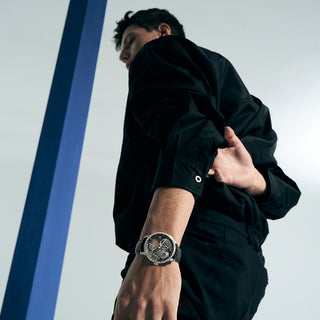 AGELOCER Original Luxury Hollow Free-sprung Balance Flying Tourbillon Watch Mechanical Watch Manual Winding-Zircon Version