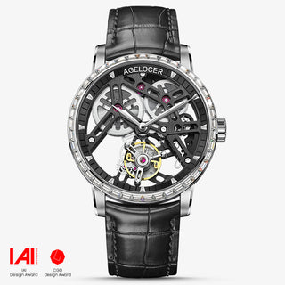 AGELOCER Original Luxury Free-sprung Balance Flying Tourbillon Mechanical Watches For Men Manual Winding