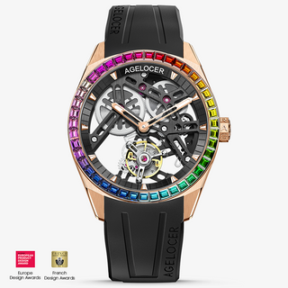 AGELOCER Free-sprung Balance Luxury Rainbow Tourbillon Watch