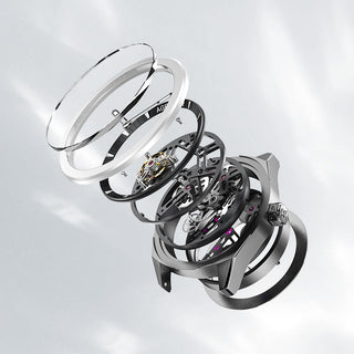 AGELOCER Original Tourbillon Series Skeleton Manual Winding Mechanical Men Watch- Ceramic Bezel Edition