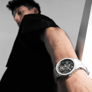 AGELOCER Original Tourbillon Series Skeleton Manual Winding Mechanical Men Watch- Ceramic Bezel Edition