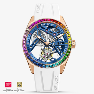 AGELOCER Free-sprung Balance Luxury Rainbow Tourbillon Watch