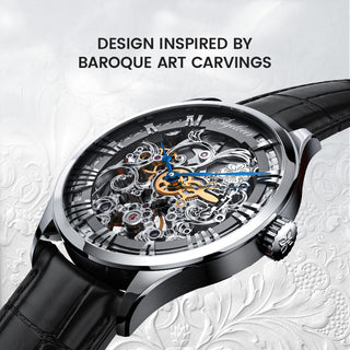 AGELOCER Schwarzwald Series Skeleton Men Automatic Mechanical Watch