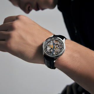 AGELOCER Schwarzwald Series Skeleton Men Automatic Mechanical Watch