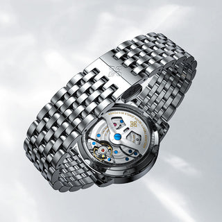 AGELOCER Original Astronomer Series Men Automatic Mechanical Watches Galaxy Silver