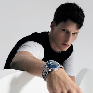 AGELOCER Original Astronomer Series Men Automatic Mechanical Watches Galaxy Silver