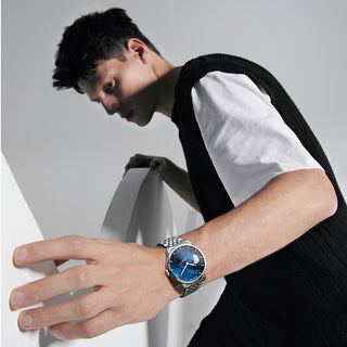 AGELOCER Original Astronomer Series Men Automatic Mechanical Watches Galaxy Silver