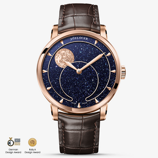 AGELOCER Original Astronomer Series Panoramic Moon Phase Luxury Men Automatic Mechanical Watches Gold