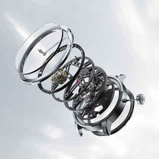 AGELOCER Original Skeleton Free-sprung  Balance Flying Tourbillon Manual Winding Tourbillon Mechanical Watch Men(US Warehouse)
