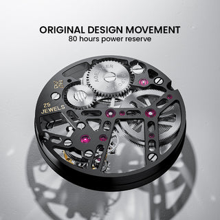 AGELOCER Original Skeleton Free-sprung Balance Flying Tourbillon Mechanical Watch Steel Strap-Zircon Version