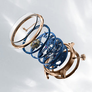 AGELOCER Original Free-sprung Flying Tourbillon Manual Winding Skeleton Mechanical Watch