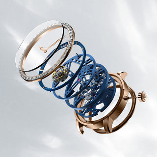 AGELOCER Original Luxury Hollow Free-sprung Balance Flying Tourbillon Watch Manual Winding-Zircon Version