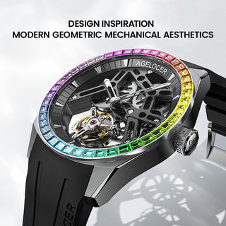 AGELOCER Free-sprung Balance Luxury Rainbow Tourbillon Watch